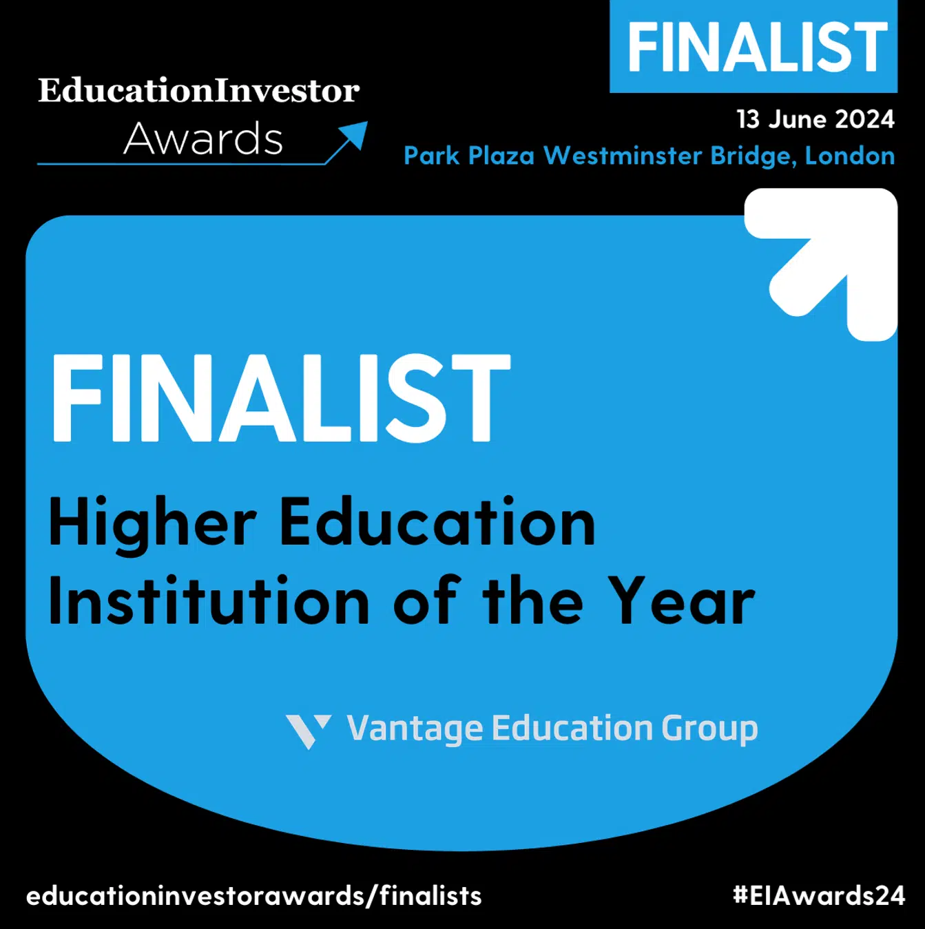 Vantage Education AG - Higher Education Institution of the Year – Fier finaliste!